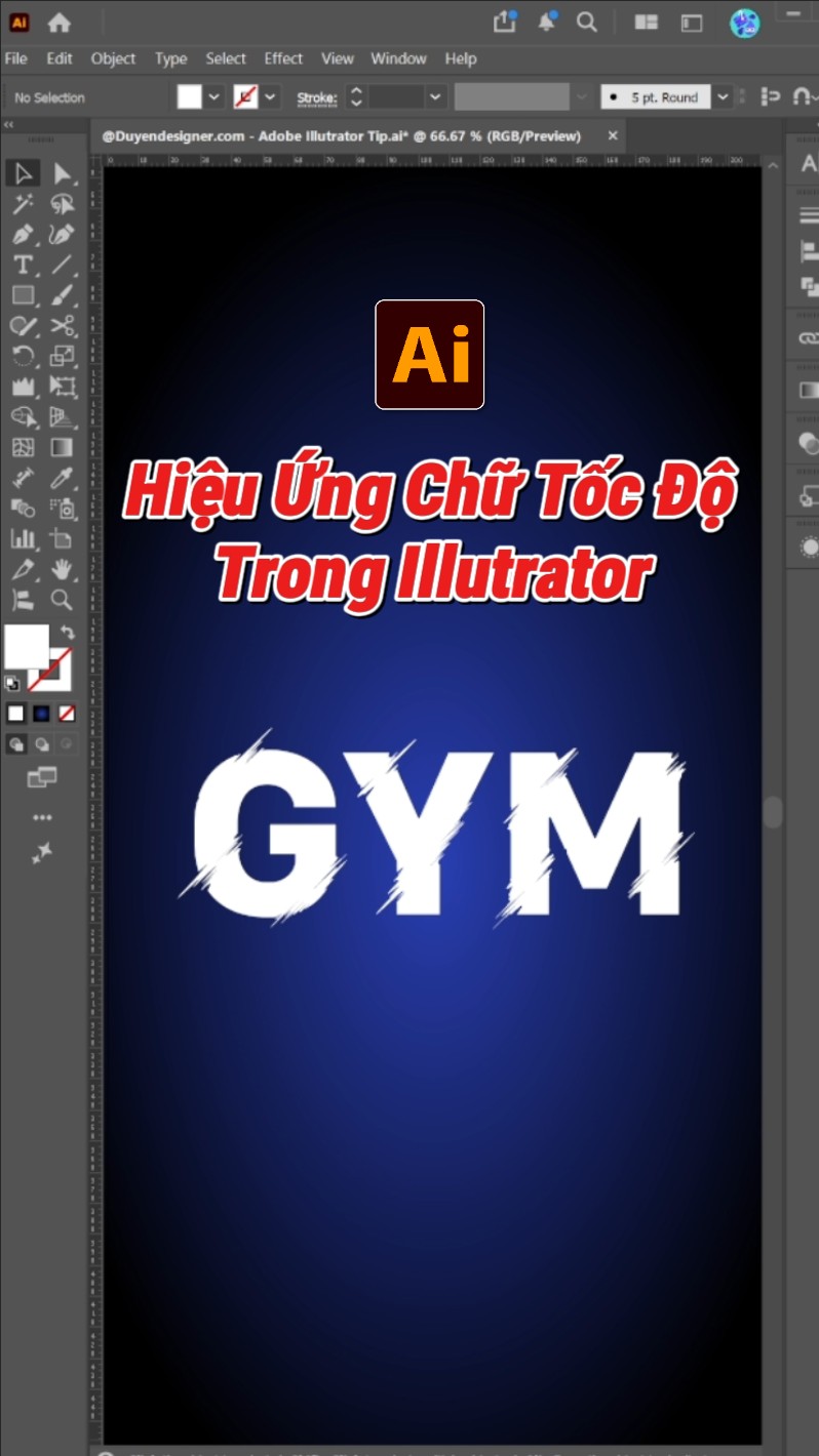 Hướng dẫn mẹo tạo hiệu ứng chữ tốc độ trong Illustrator cho thiết kế typography thể thao