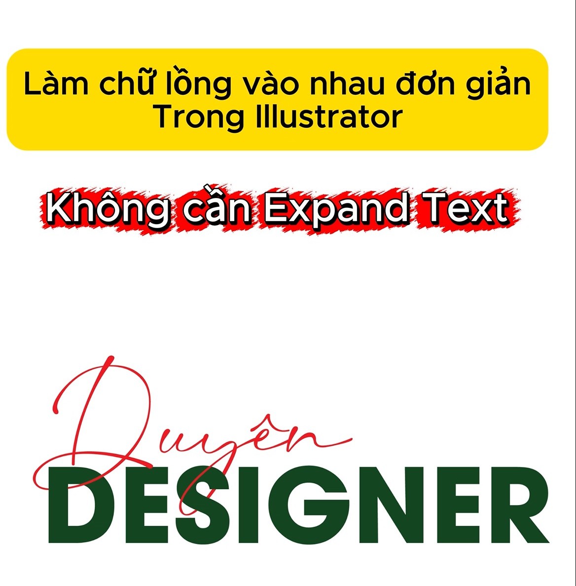 Hướng dẫn làm chữ lồng vào nhau trong Illustrator cực dễ không cần Expand Text